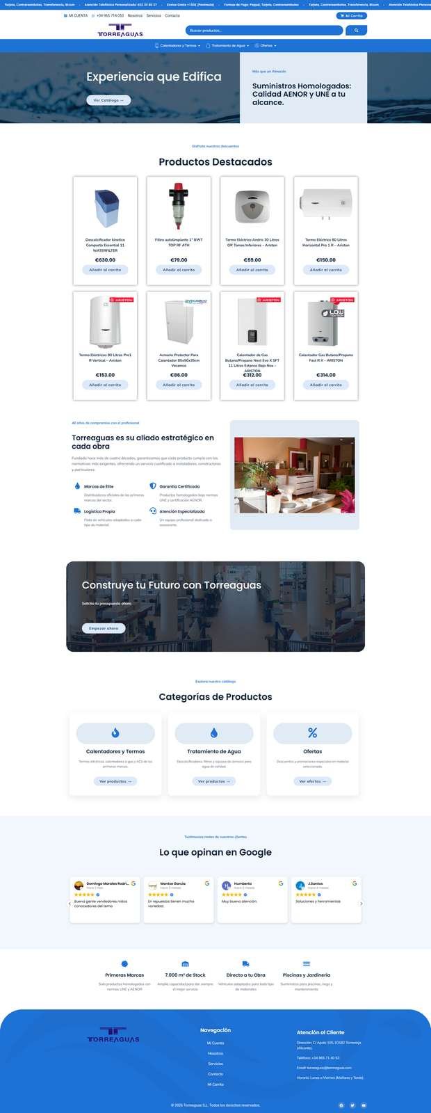 Ecommerce de climatización y tratamiento de agua